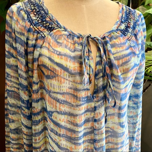 Revolve Gypsy 05 swirl print silk sheer tunic - Picture 10 of 12